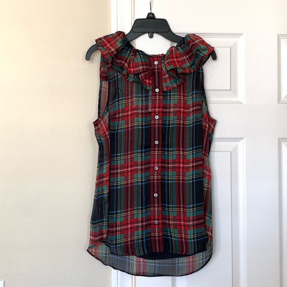 J.Crew sleeveless ruffle top, new with tag.